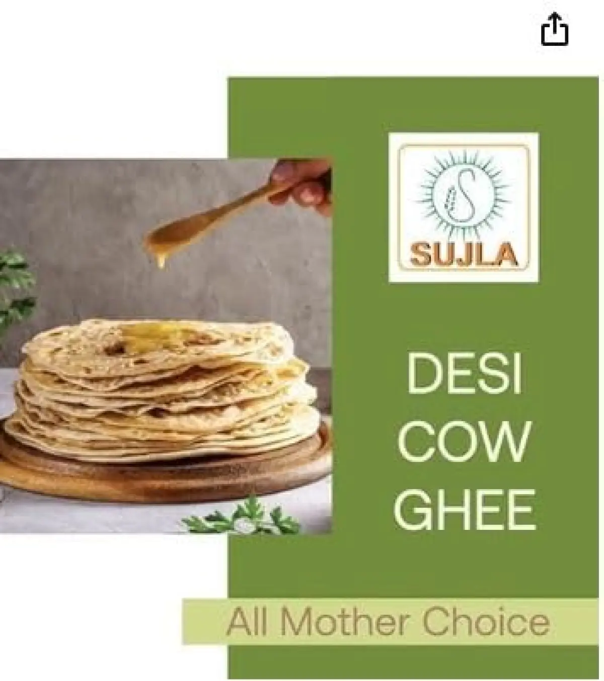 Sujla A2 Desi Gir Cow Ghee 1000ML | Glass Jar | Vedic Bilona Method | Curd-Churned | Pure, Natural & Healthy | Lab tested|